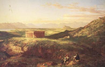 Thomas Cole The Temple of Segesta with the Artist Sketching (mk13) oil painting picture